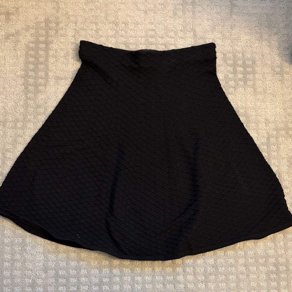 Black Textured A-Line Skirt